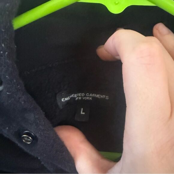 Engineered Garments Mens Printed Raglan Hoodie in black L - Picture 4 of 7